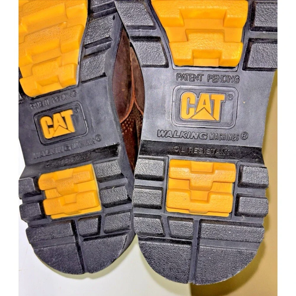 CAT Work Shoe Men 9 Slip Resistant Genuine Leather Lace Up 613 Moc Toe
